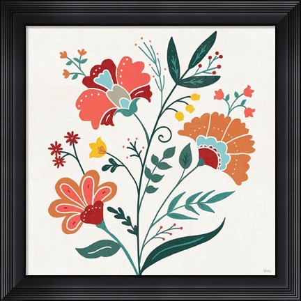 Framed Floral Style II Print