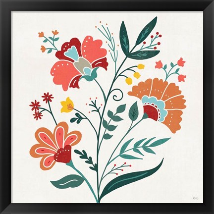 Framed Floral Style II Print