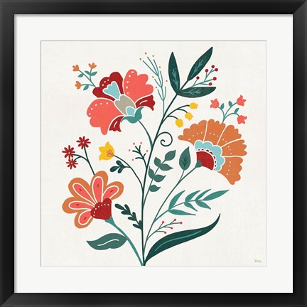 Framed Floral Style II Print