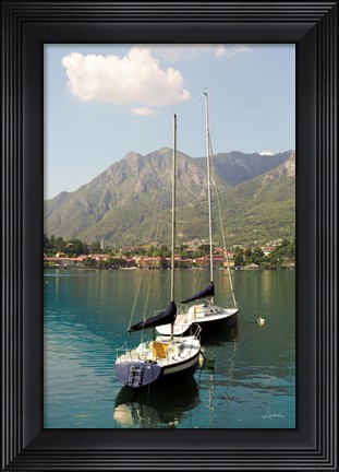 Framed Lake Como Boats I Print