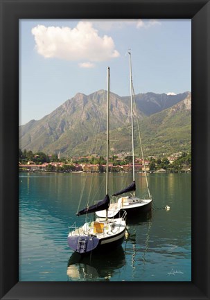 Framed Lake Como Boats I Print