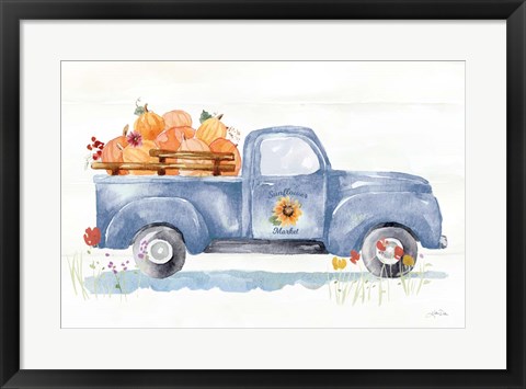 Framed Autumn Ramble I Navy Print