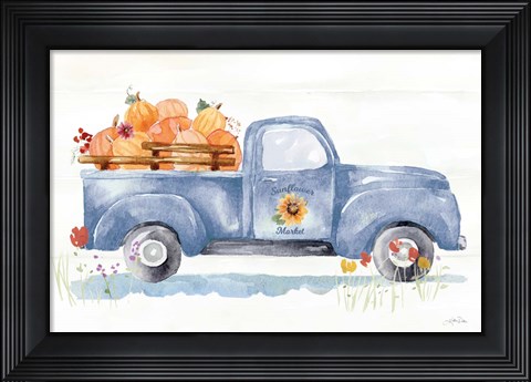 Framed Autumn Ramble I Navy Print