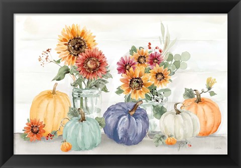 Framed Autumn Ramble VI Navy Print