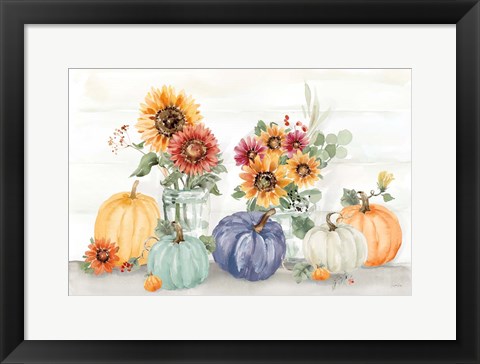 Framed Autumn Ramble VI Navy Print