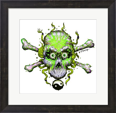 Framed Rasta Skull v2 Print