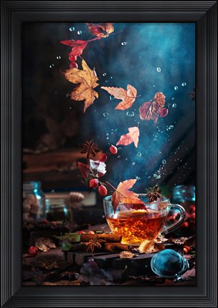 Framed Briar Tea With Autumn Swirl Print