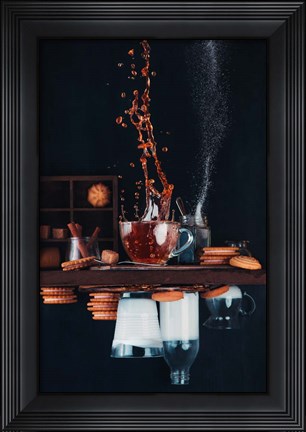 Framed Upside And Down Again (With Coffee) Print