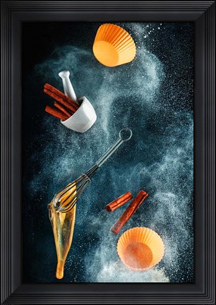 Framed Kitchen Mess: Cinnamon Cupcake Print