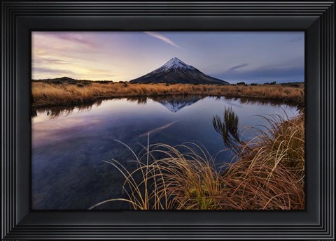Framed Mount Taranaki: Morning Breeze Print