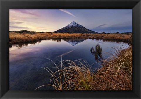 Framed Mount Taranaki: Morning Breeze Print