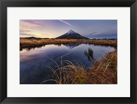 Framed Mount Taranaki: Morning Breeze Print