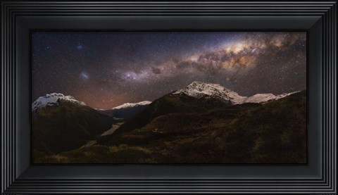 Framed Mount Aspiring - Liverpool Hut Print