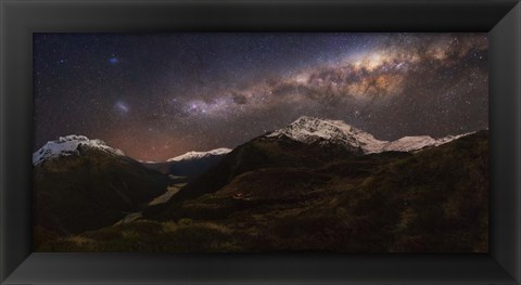 Framed Mount Aspiring - Liverpool Hut Print