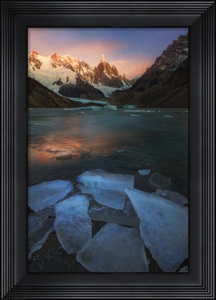 Framed Frozen Morning - Laguna Torre Print