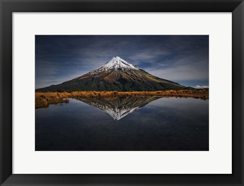 Framed Mount Taranaki - A Starry Night Print