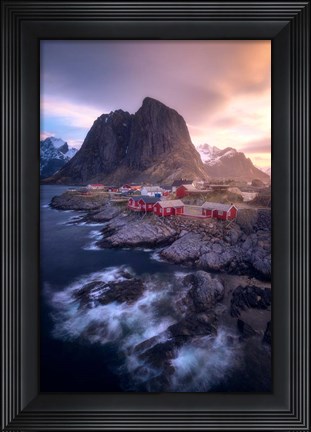Framed Golden Morning in Hamnoy Print
