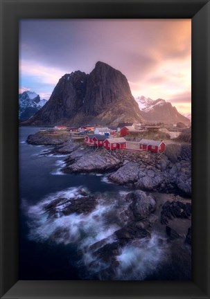 Framed Golden Morning in Hamnoy Print