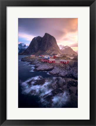 Framed Golden Morning in Hamnoy Print