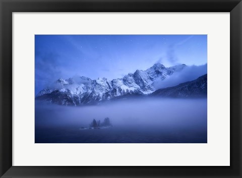 Framed Misty Winter Evening Print