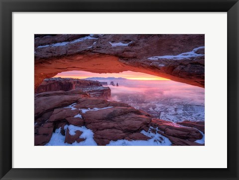 Framed Moment right before Sunrise Print