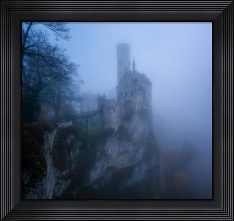 Framed Castle in the Mist Print