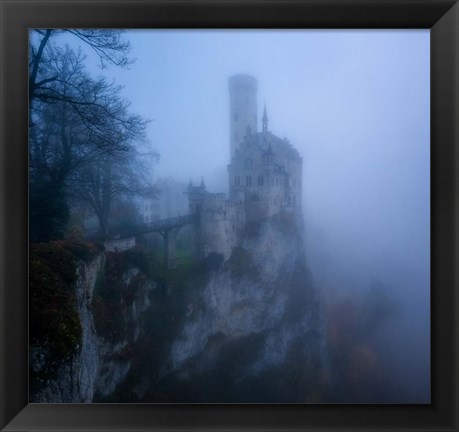 Framed Castle in the Mist Print