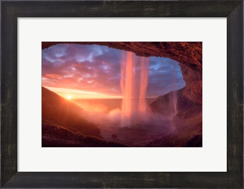 Framed Wall Of Flames Print