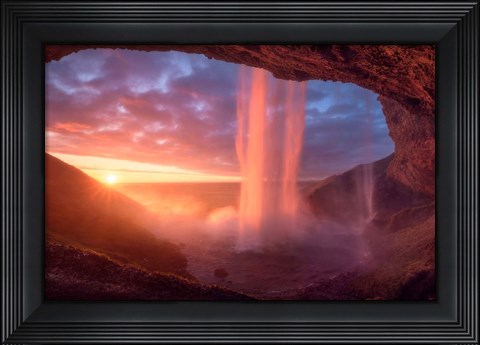 Framed Wall Of Flames Print