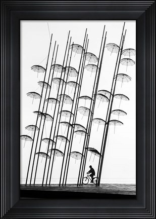 Framed Under the Umbrellas Print