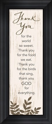 Framed Thank You Prayer Print