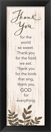 Framed Thank You Prayer Print