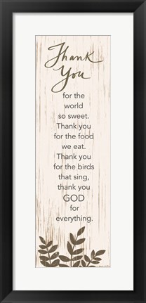 Framed Thank You Prayer Print