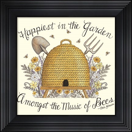 Framed Happiest in the Garden Print