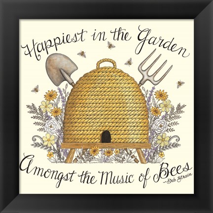 Framed Happiest in the Garden Print