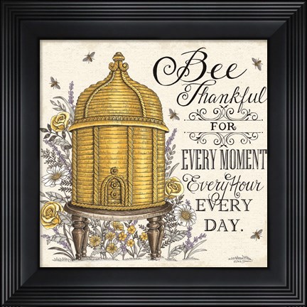 Framed Bee Thankful for Every Moment Print