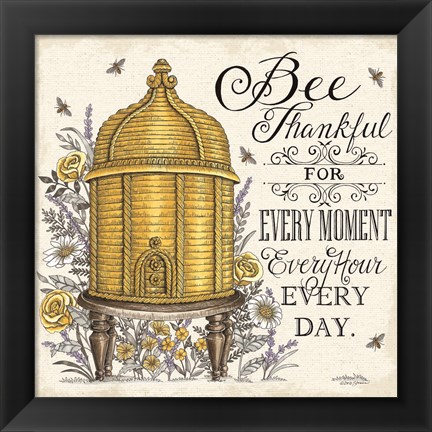 Framed Bee Thankful for Every Moment Print