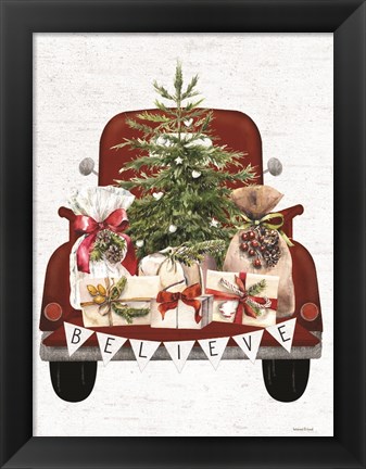 Framed Believe Christmas Truck Print