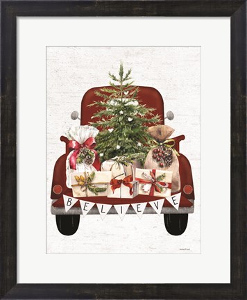 Framed Believe Christmas Truck Print