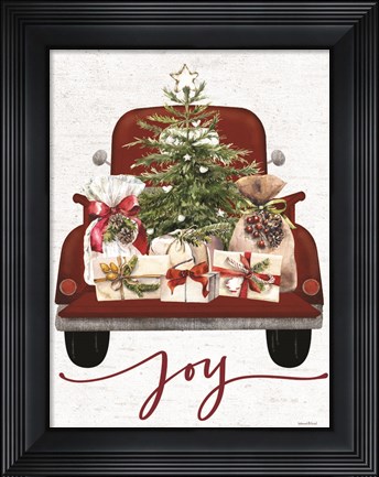 Framed Joy Christmas Truck Print