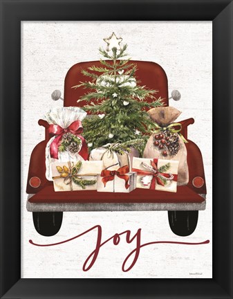 Framed Joy Christmas Truck Print