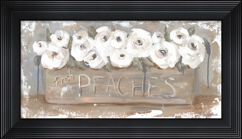 Framed Peach Box Florals Print
