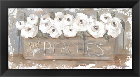 Framed Peach Box Florals Print