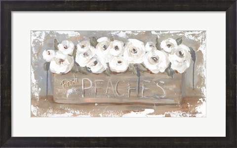 Framed Peach Box Florals Print
