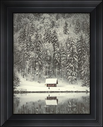 Framed Cabin in the Woods Print