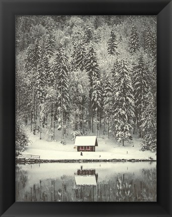 Framed Cabin in the Woods Print