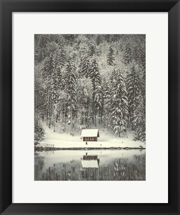 Framed Cabin in the Woods Print