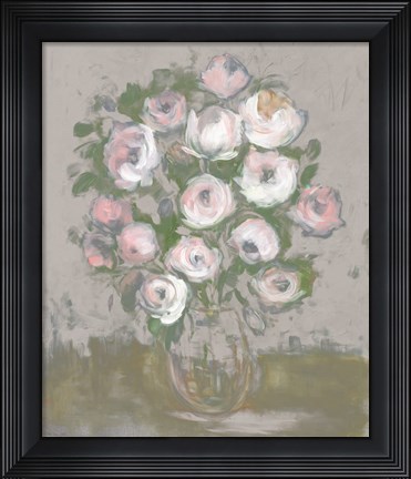 Framed Painterly Pink Posies Print
