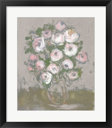 Framed Painterly Pink Posies Print