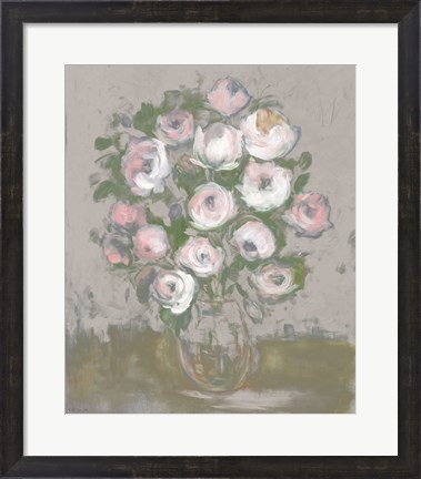 Framed Painterly Pink Posies Print